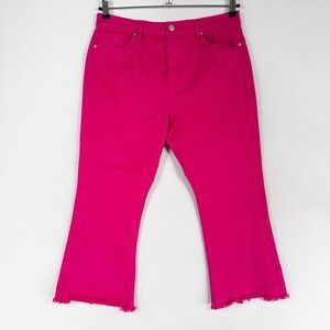 LOFT Jeans Womens 30/10 PETITE Pink High Rise Frayed Hem Stretch Casual Summer